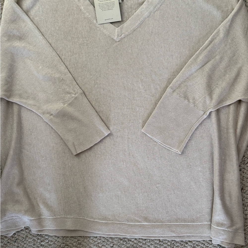 Garnet Hill Lightweight V-neck light weight linen sweater